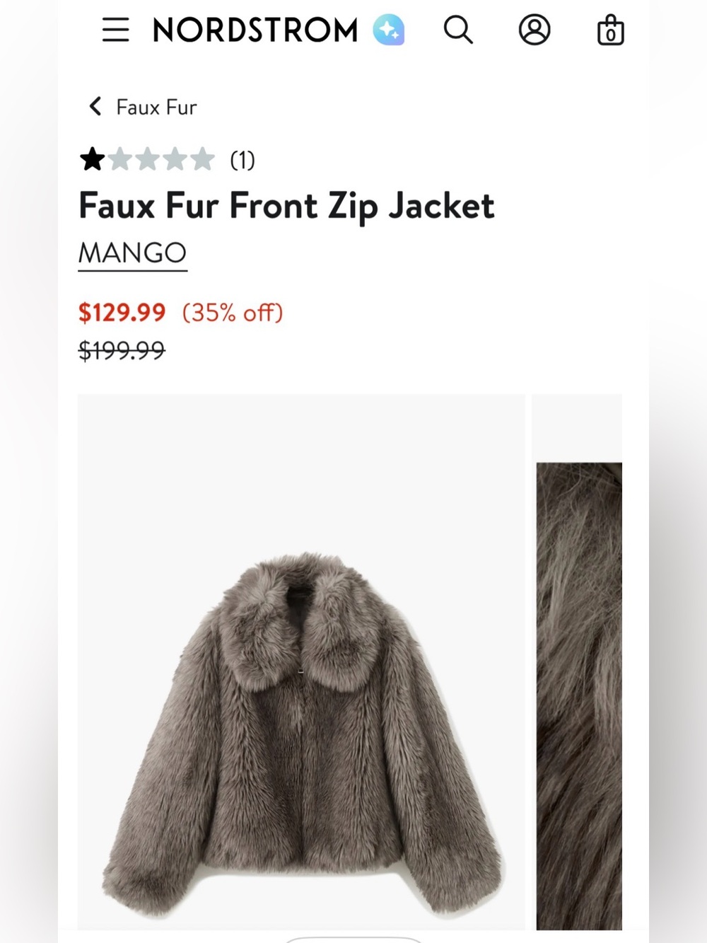 Mango Plush Teddy Faux Fur Jacket in Gray